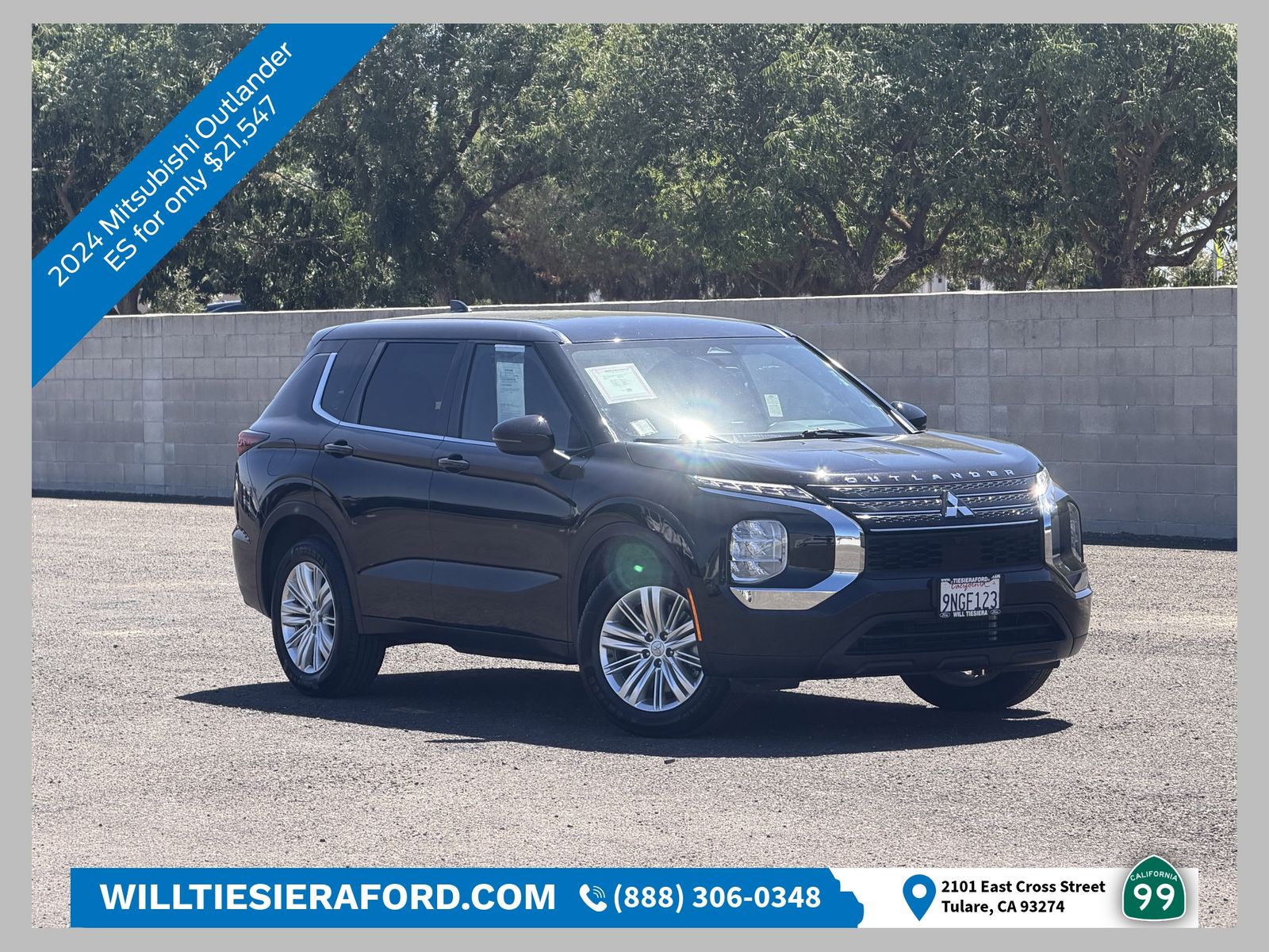 Black 2024 Mitsubishi Outlander SUV / Crossover Front-Wheel Drive Continuously Variable Transmission