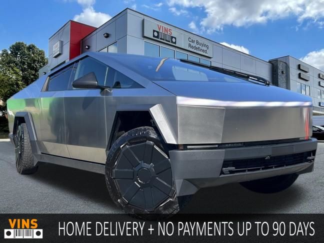 Silver 2024 Tesla Cybertruck Crew Cab AWD Pickup Truck All-Wheel Drive 1-Speed Automatic