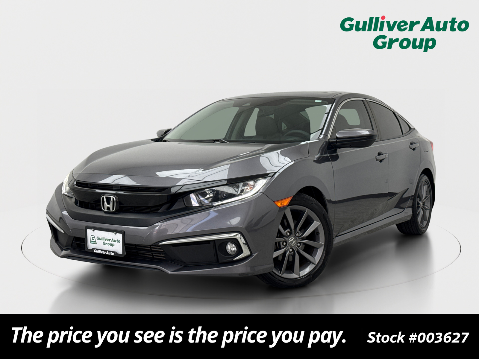 Gray (Modern Steel Metallic) 2020 Honda Civic Sedan Front-Wheel Drive Continuously Variable Transmission