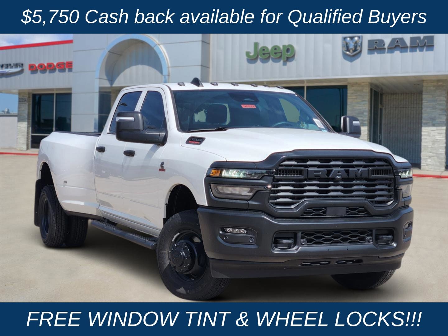 Bright White Clearcoat 2026 RAM 3500 Pickup Truck Four-Wheel Drive 8-Speed Automatic