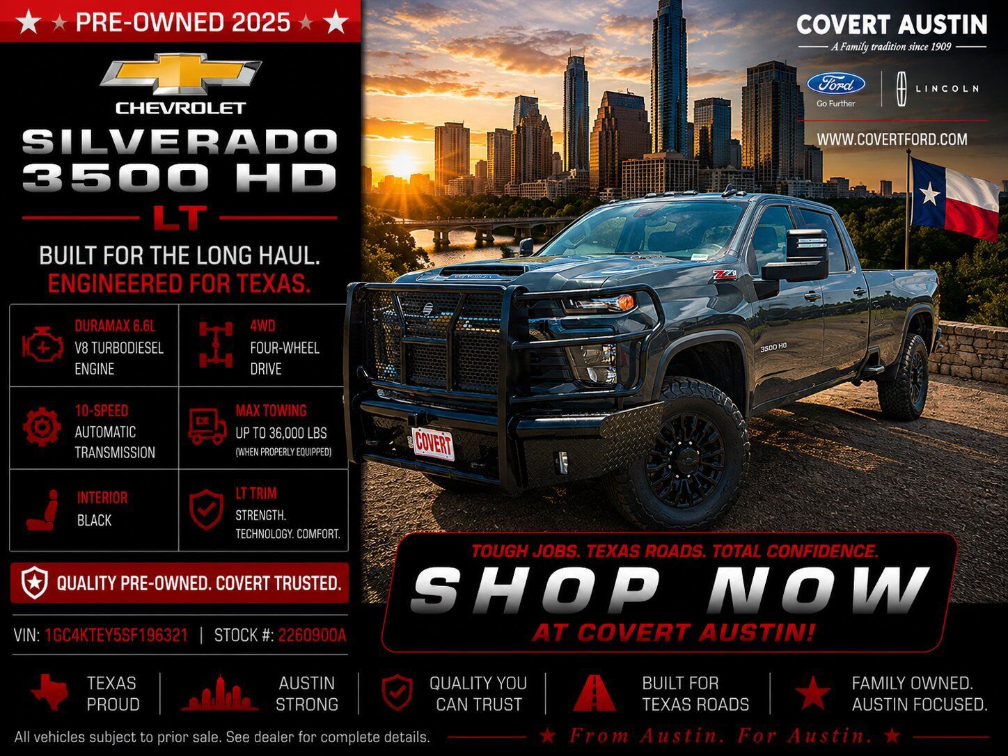 Used Car 2025 Chevrolet Silverado 3500hd  Lt For Sale Under $60,000 In Austin, Texas