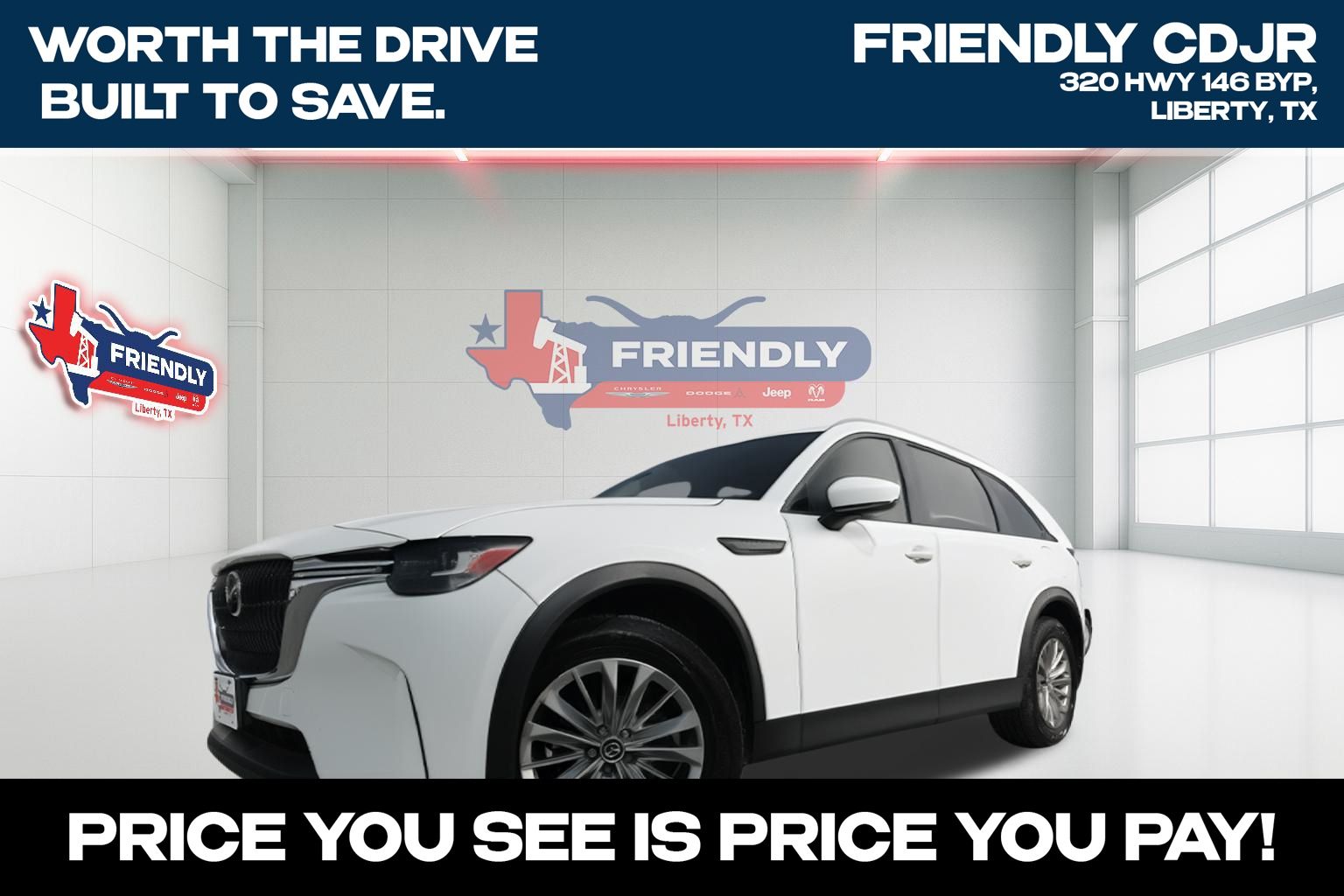 Rhodium White Premium 2024 Mazda CX-90 3.3 Turbo Preferred Plus AWD SUV / Crossover All-Wheel Drive 8-Speed Automatic