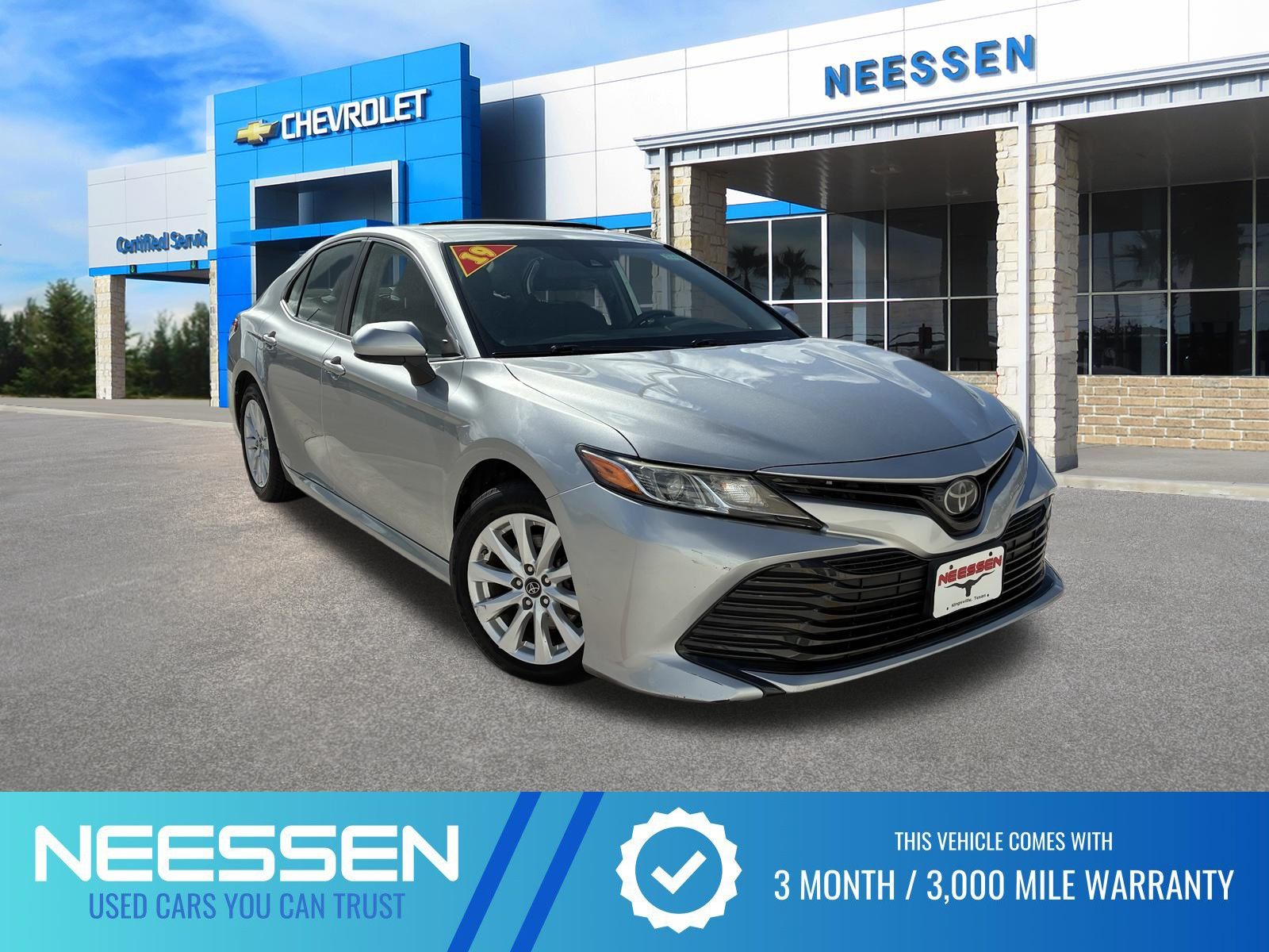 Celestial Silver Metallic 2019 Toyota Camry LE FWD Sedan Front-Wheel Drive 8-Speed Automatic