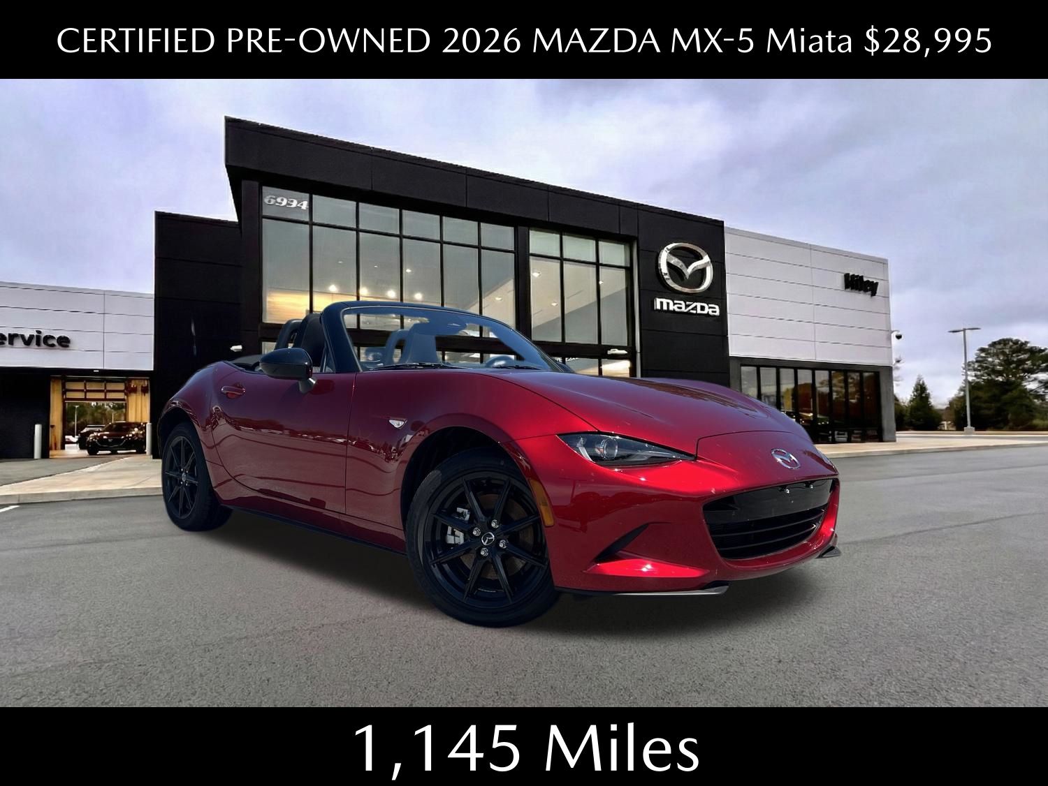 Soul Red Crystal Metallic 2026 Mazda MX-5 Miata Convertible Rear-Wheel Drive 6-Speed Manual