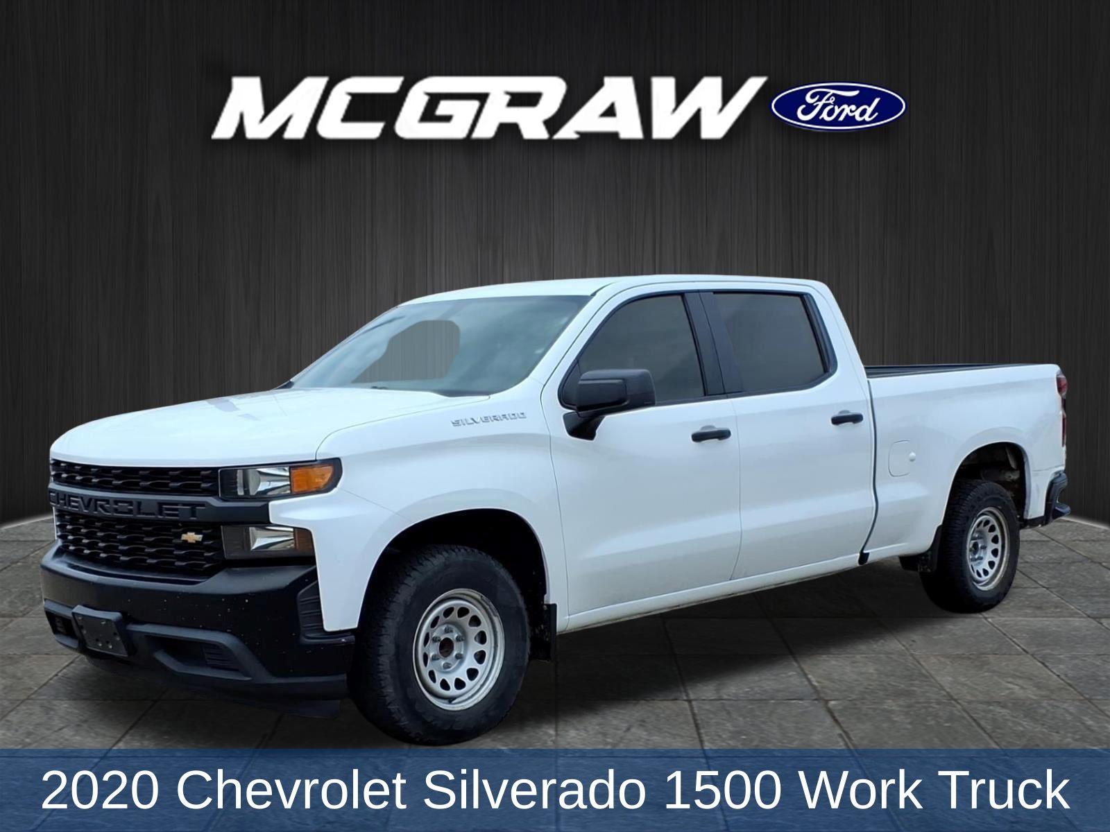 Summit White 2020 Chevrolet Silverado 1500 Work Truck Crew Cab RWD Pickup Truck 4X2 6-Speed Automatic Overdrive