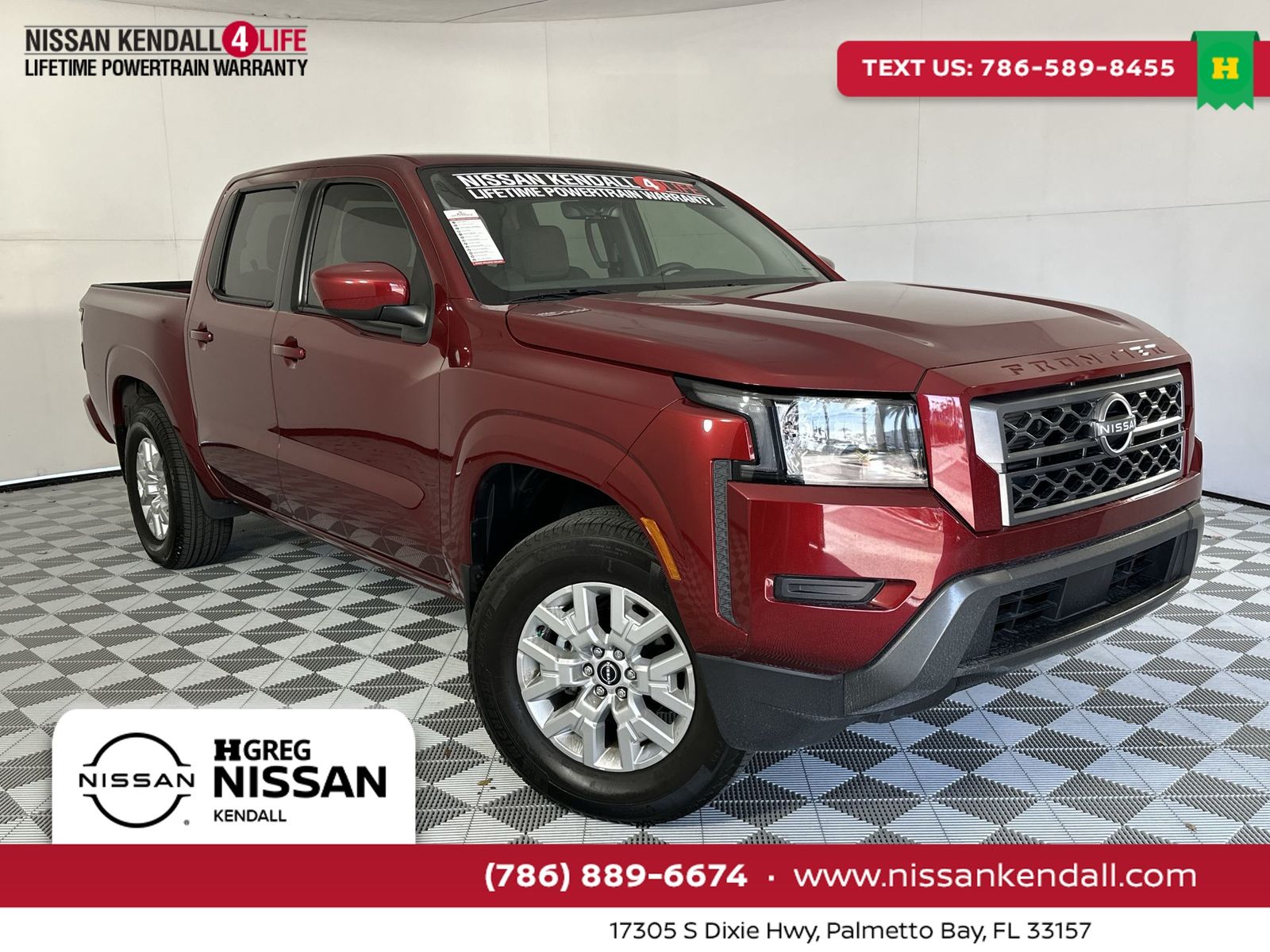 Cardinal Red Metallic Tricoat 2023 Nissan Frontier SV Crew Cab RWD Pickup Truck 4X2 9-Speed Automatic