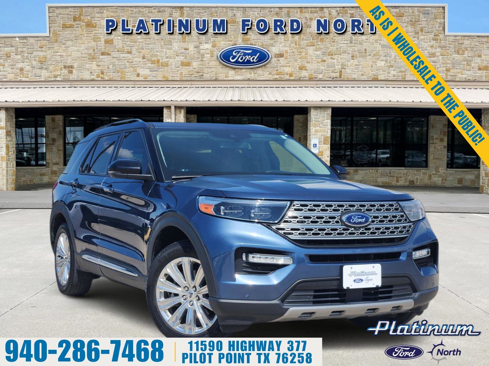 Blue Metallic 2020 Ford Explorer Limited AWD SUV / Crossover All-Wheel Drive Automatic