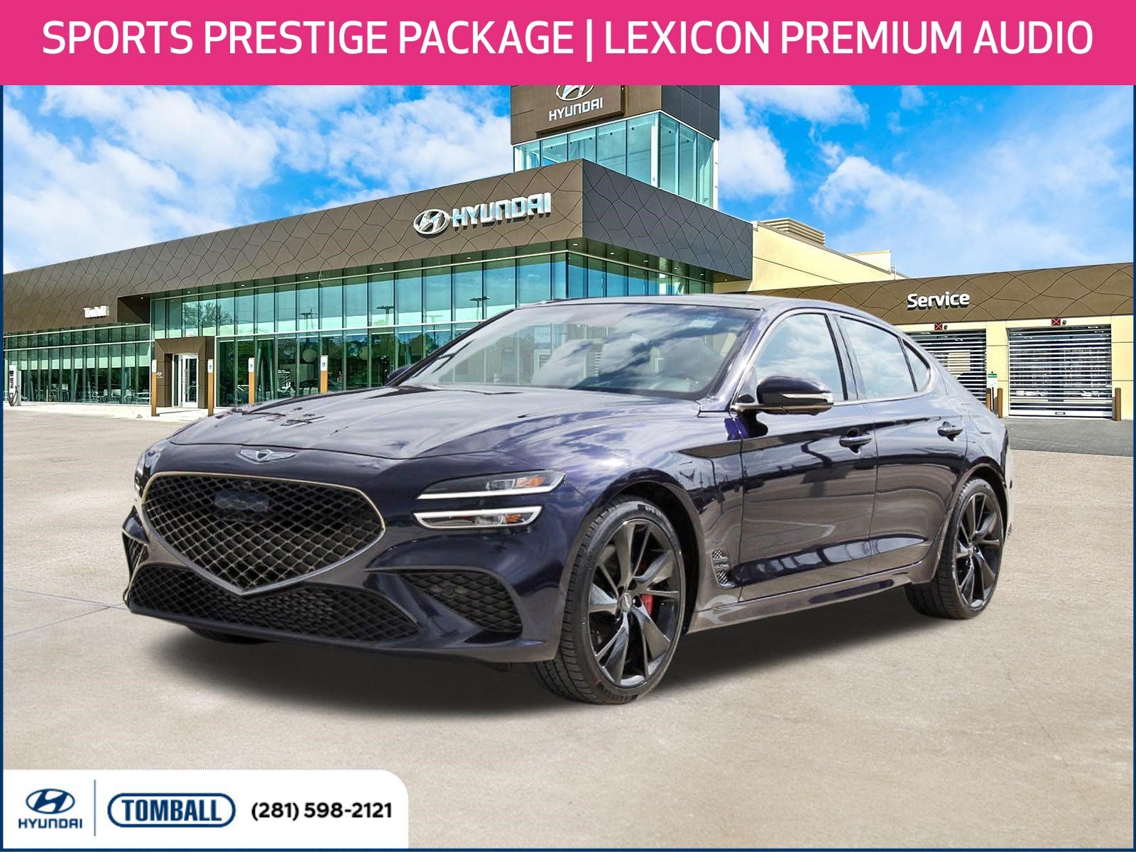 Capri Blue 2023 Genesis G70 Sedan Rear-Wheel Drive 8-Speed Automatic