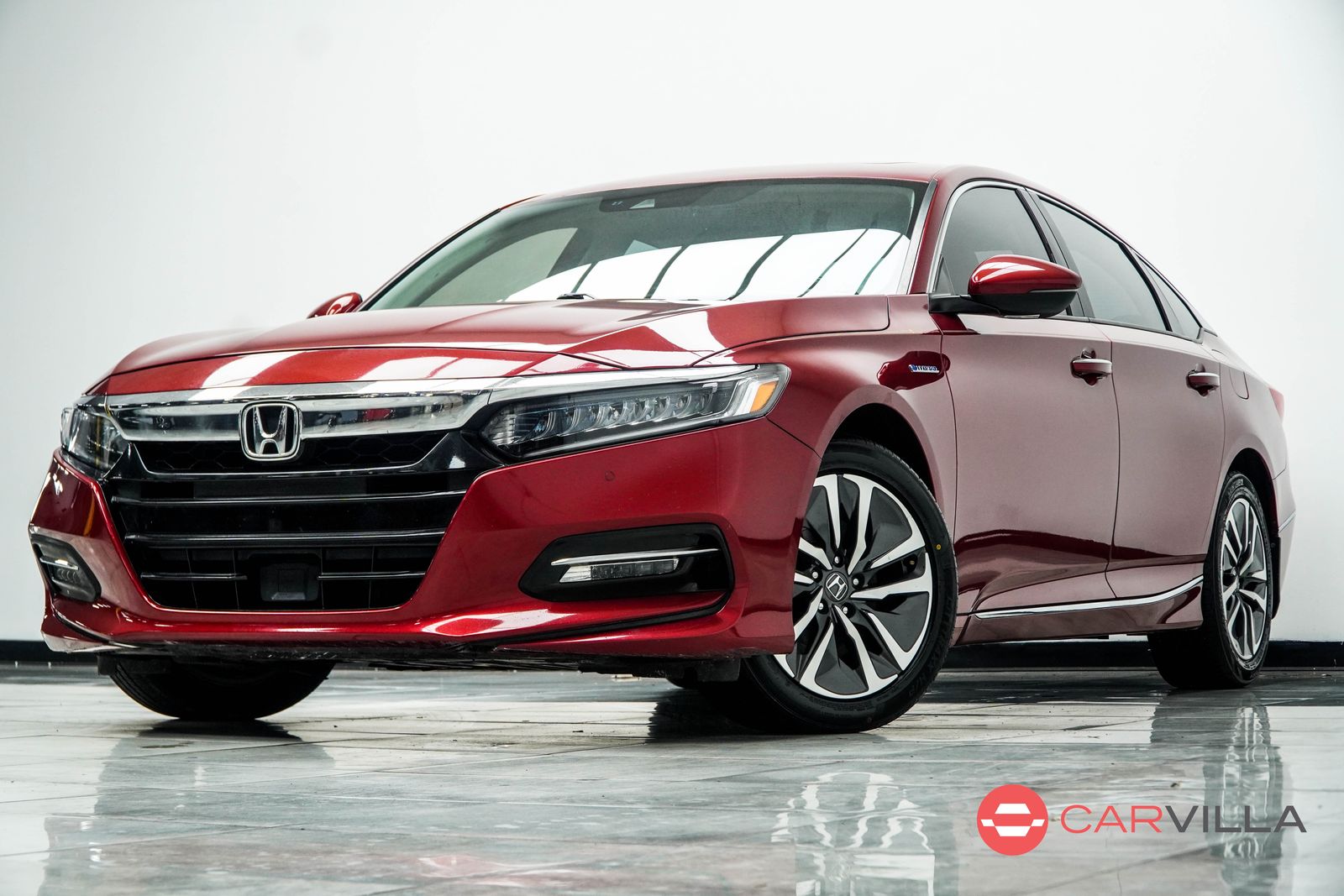 Red 2018 Honda Accord Hybrid Sedan Front-Wheel Drive Continuously Variable Transmission