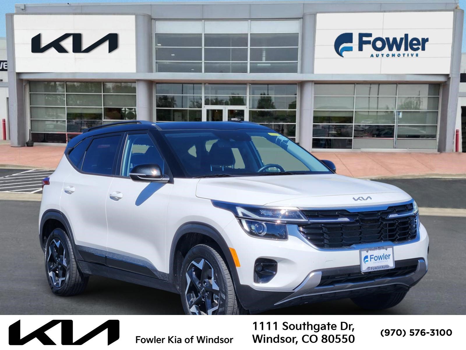 Clear White/Black Roof 2026 Kia Seltos SUV / Crossover All-Wheel Drive Continuously Variable Transmission