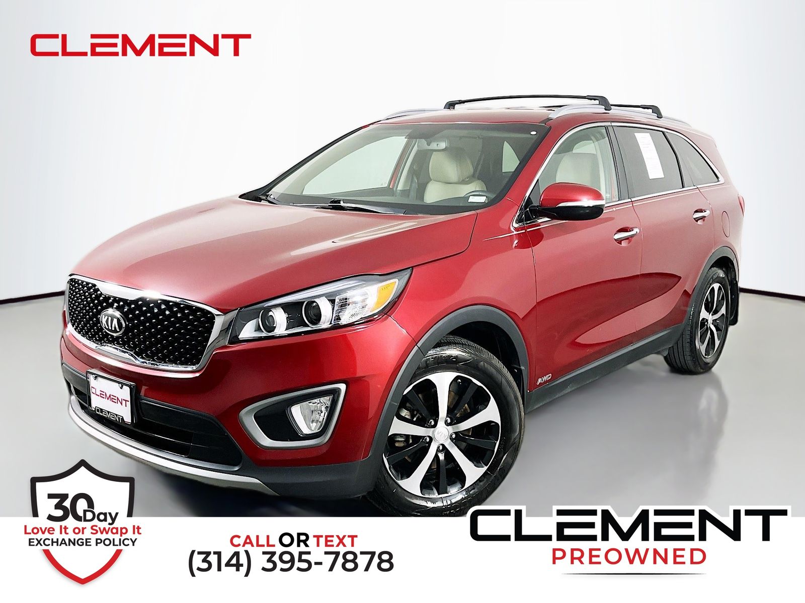 Remington Red Metallic 2016 Kia Sorento EX AWD SUV / Crossover All-Wheel Drive 6-Speed Automatic