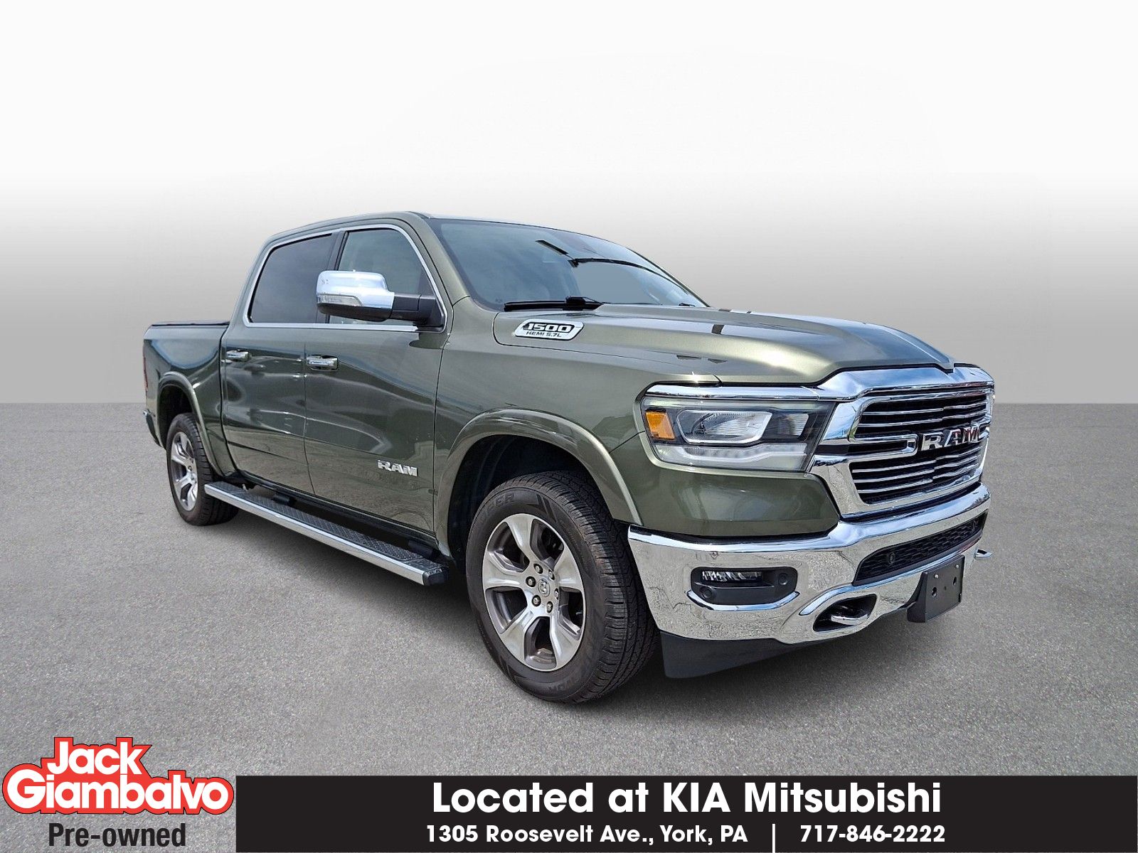 Olive Green Pearlcoat 2020 RAM 1500 Pickup Truck Four-Wheel Drive 8-Speed Automatic