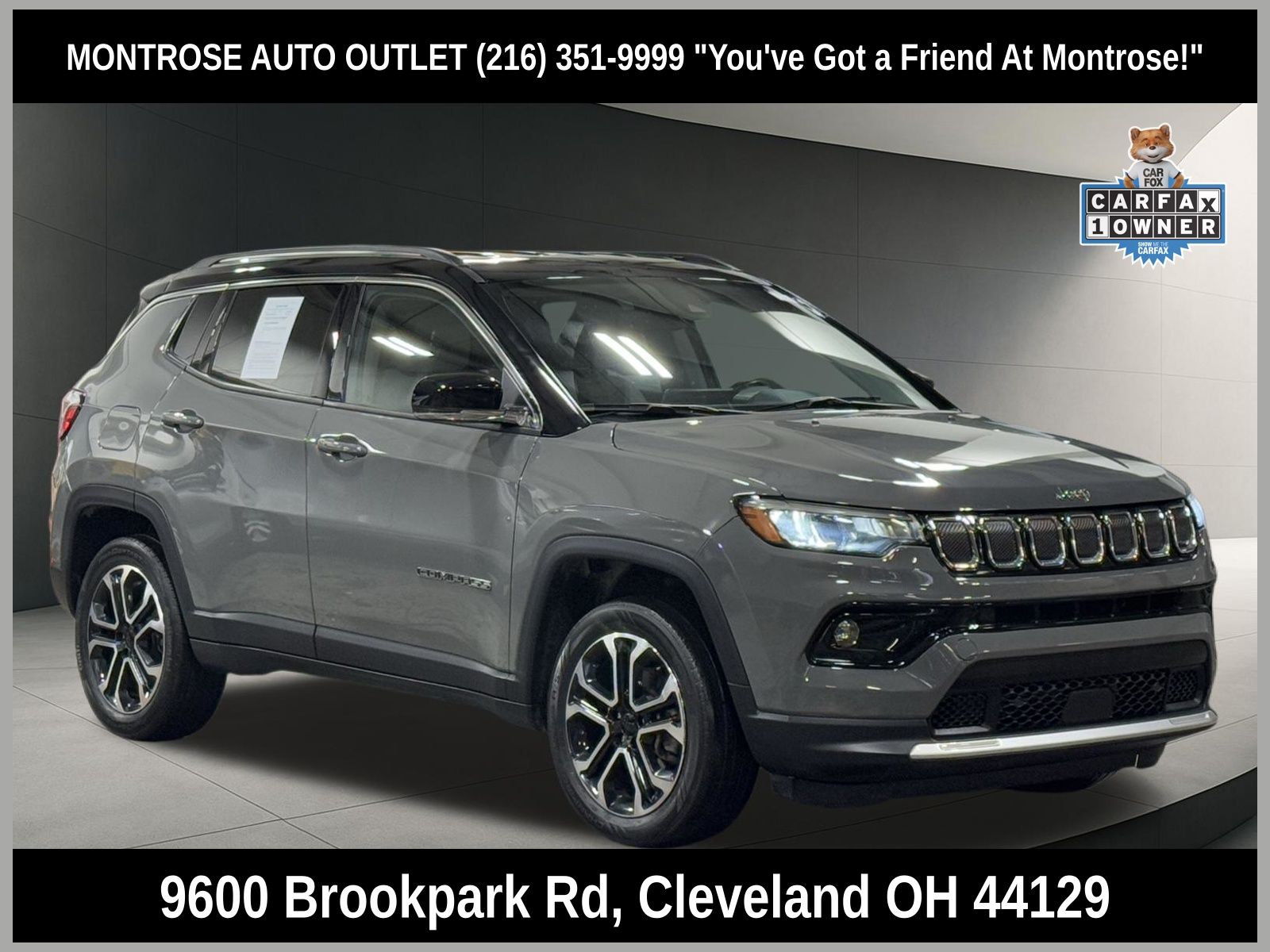 Sting-Gray Clearcoat 2022 Jeep Compass Limited 4WD SUV / Crossover Four-Wheel Drive 9-Speed Automatic