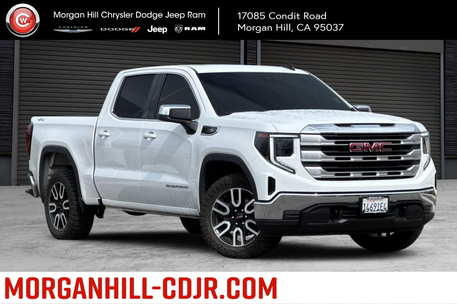 Summit White 2025 GMC Sierra 1500 SLE Crew Cab 4WD Pickup Truck Four-Wheel Drive 8-Speed Automatic