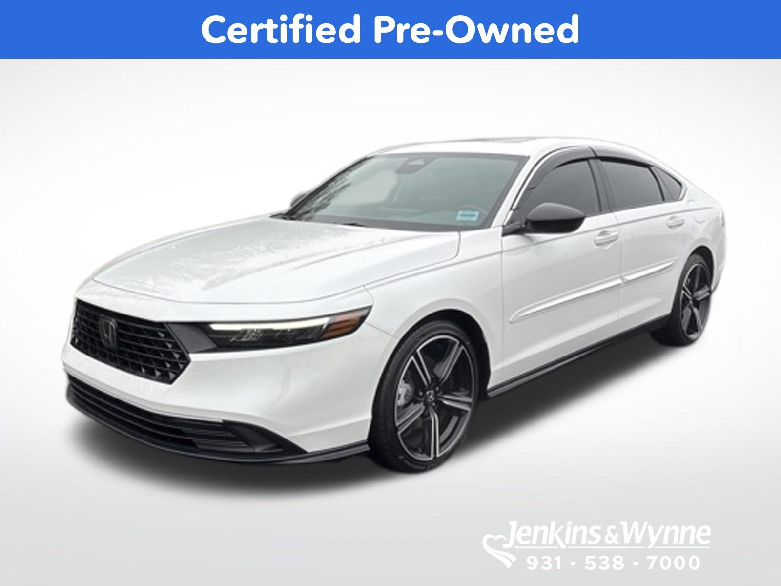 Platinum White Pearl 2025 Honda Accord Hybrid Sport FWD Sedan Front-Wheel Drive Continuously Variable Transmission