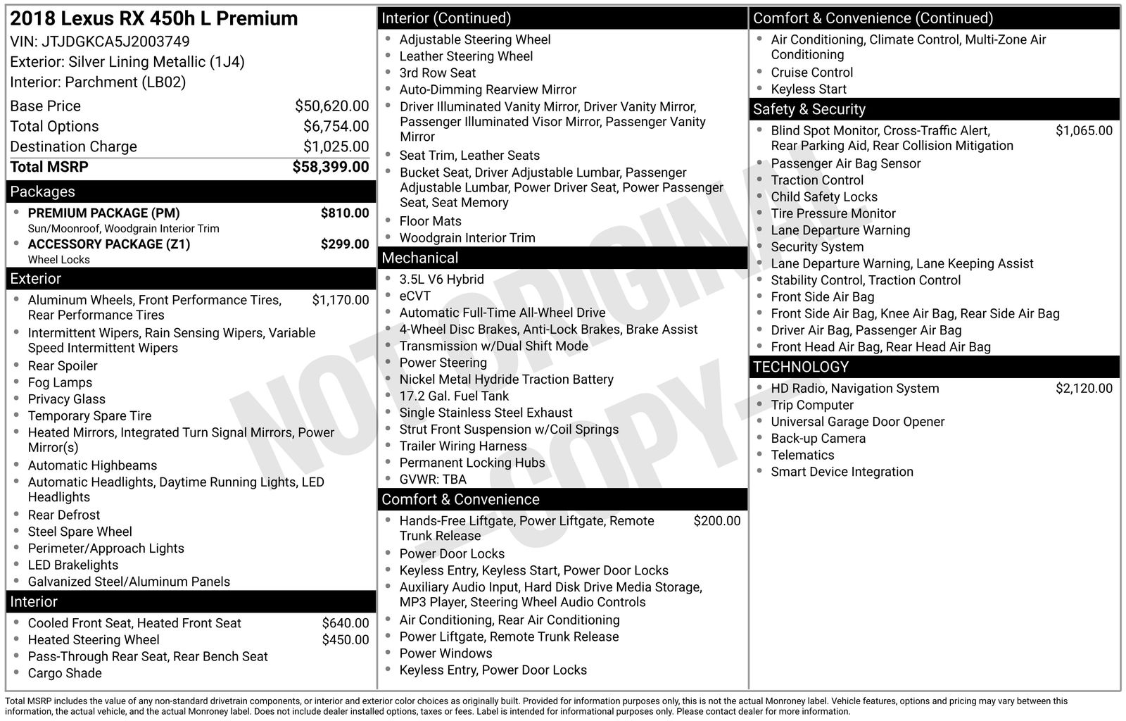 2018 Lexus RX Hybrid