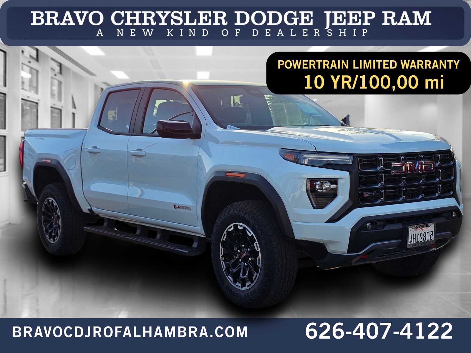 Summit White 2026 GMC Canyon AT4 Crew Cab 4WD Pickup Truck Four-Wheel Drive 8-Speed Automatic