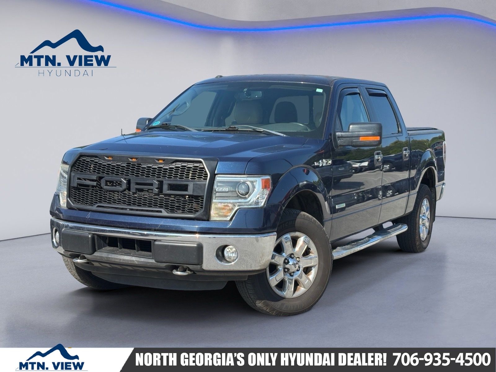 Blue 2014 Ford F-150 Pickup Truck Four-Wheel Drive 6-Speed Automatic