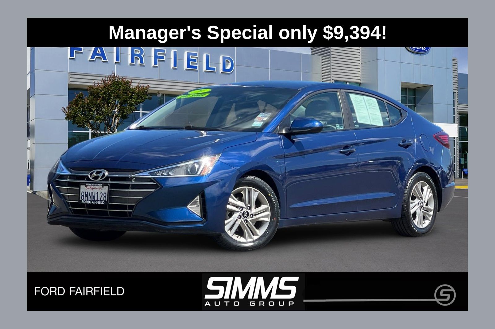 Lakeside Blue 2020 Hyundai Elantra SEL FWD Sedan Front-Wheel Drive Continuously Variable Transmission