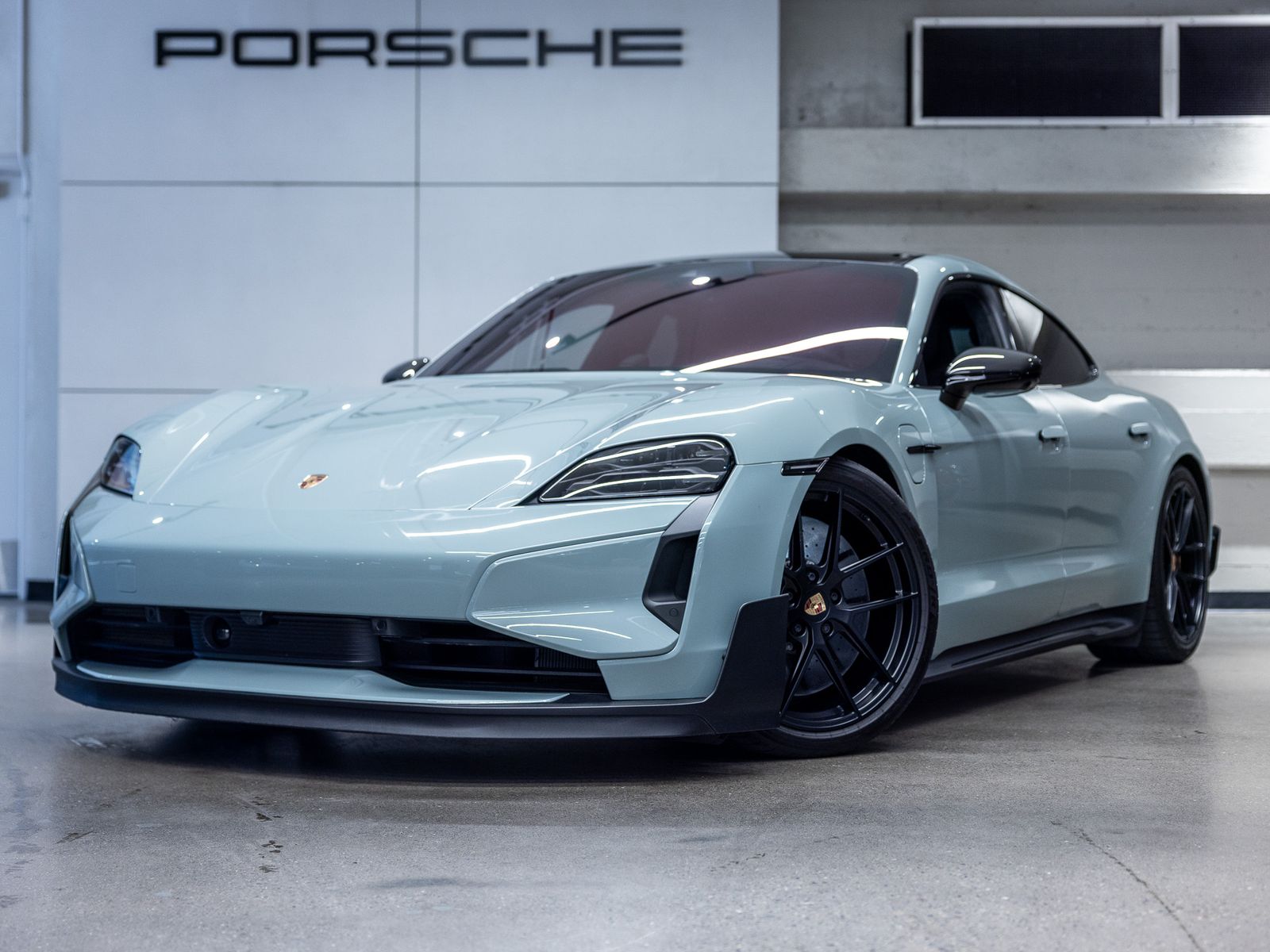 Green 2025 Porsche Taycan Turbo GT Sedan AWD Sedan All-Wheel Drive 2-Speed Automatic