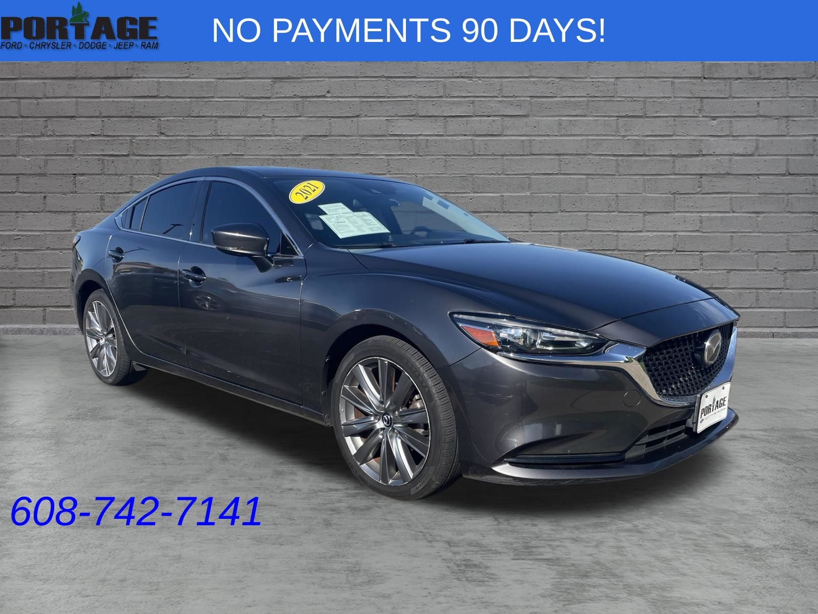 Machine Gray Metallic 2021 Mazda MAZDA6 Sedan Front-Wheel Drive 6-Speed Automatic