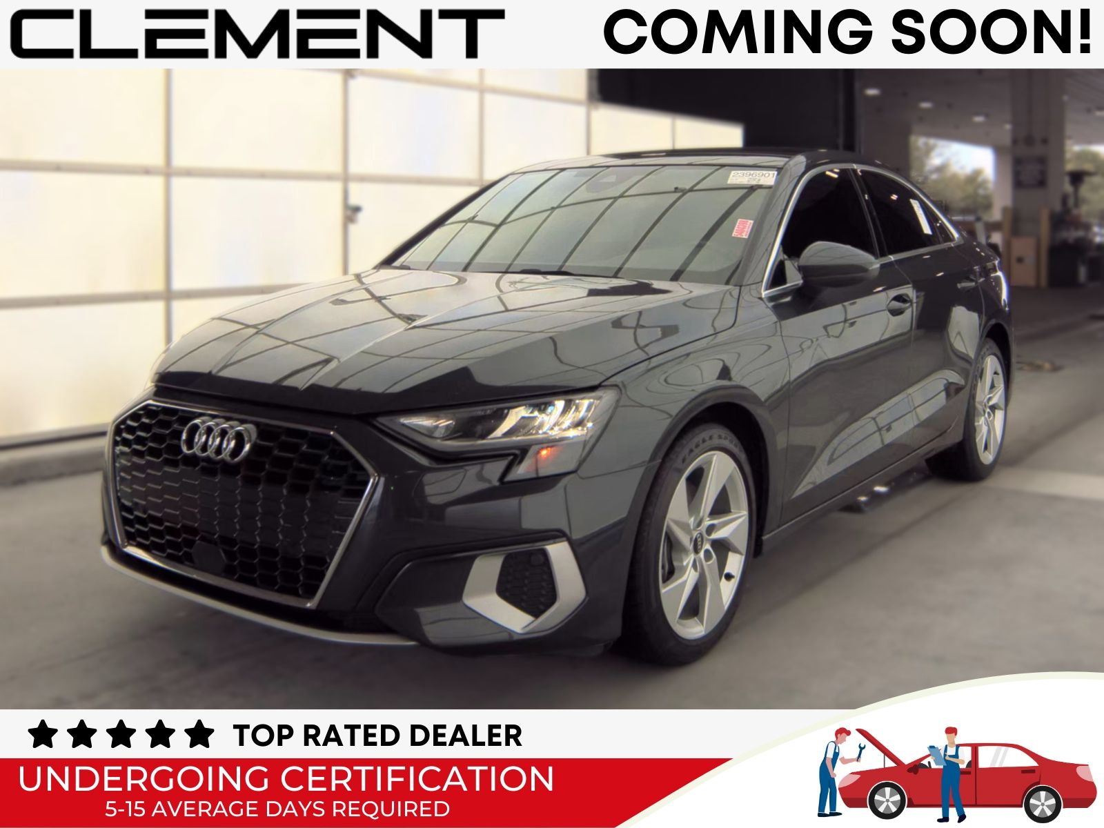 Gray 2022 Audi A3 Sedan Front-Wheel Drive 7-Speed Automatic
