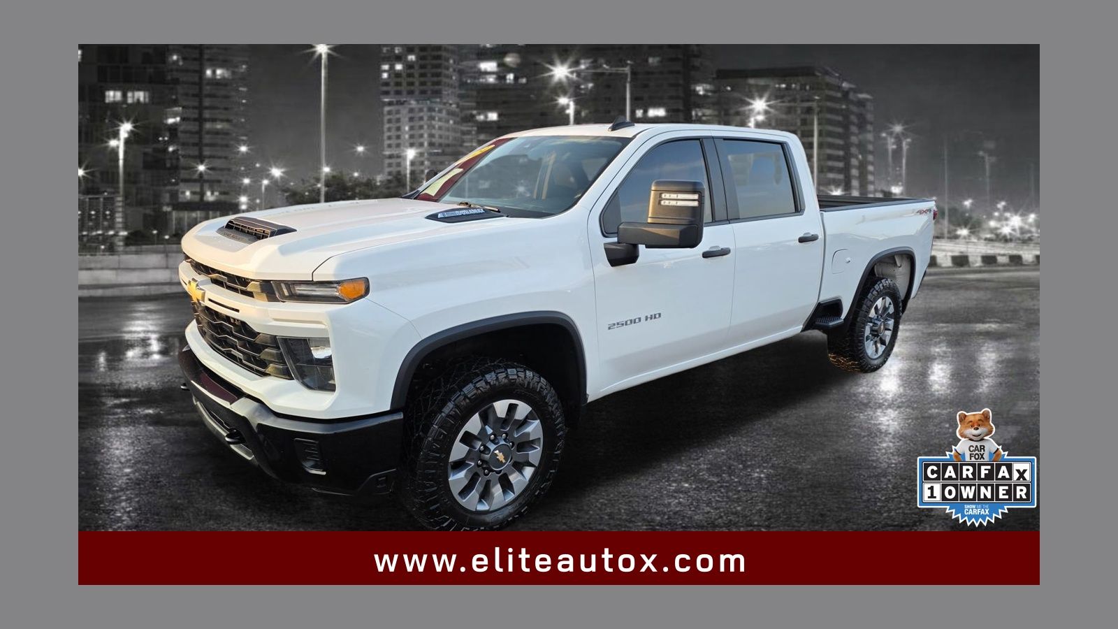 Summit White 2024 Chevrolet Silverado 2500HD Custom Crew Cab 4WD Pickup Truck Four-Wheel Drive Automatic