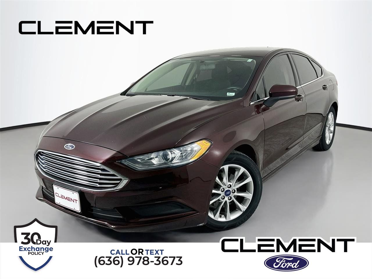 Red (Burgundy) 2017 Ford Fusion Sedan Front-Wheel Drive 6-Speed Automatic