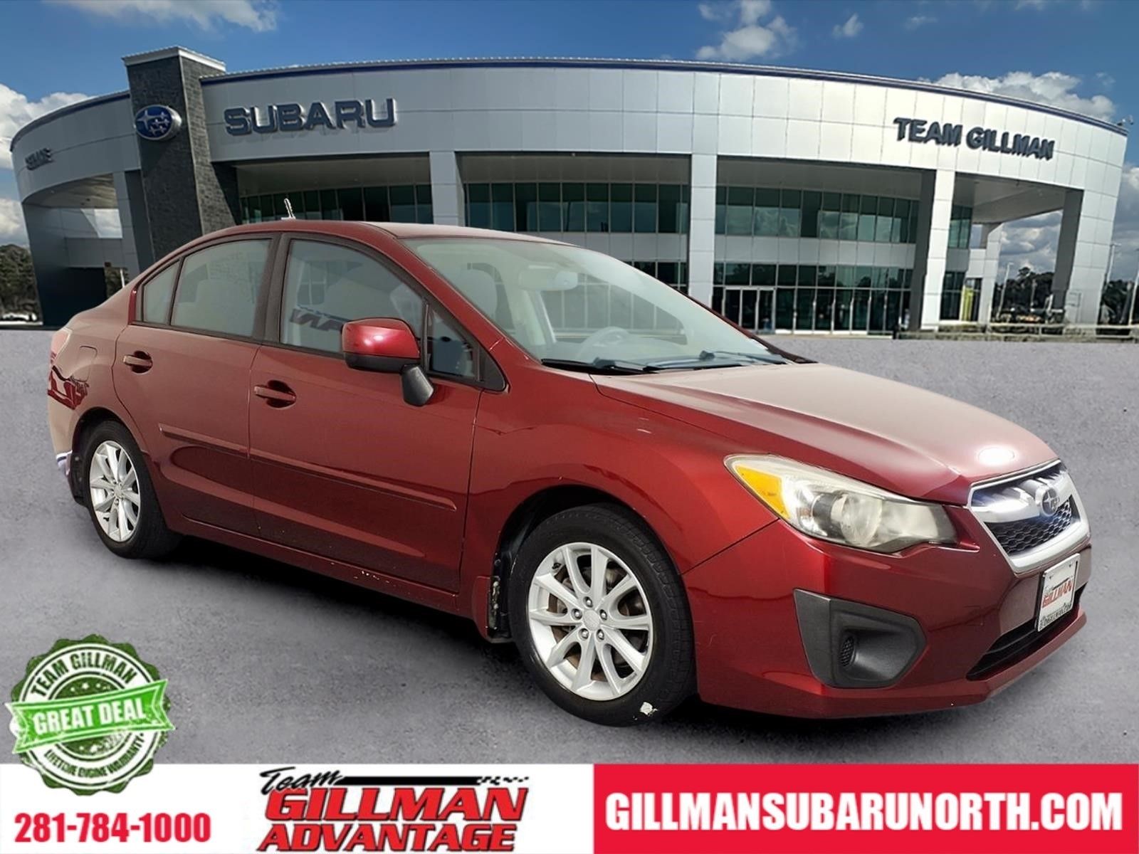 Camellia Red Pearl 2012 Subaru Impreza Sedan  Continuously Variable Transmission
