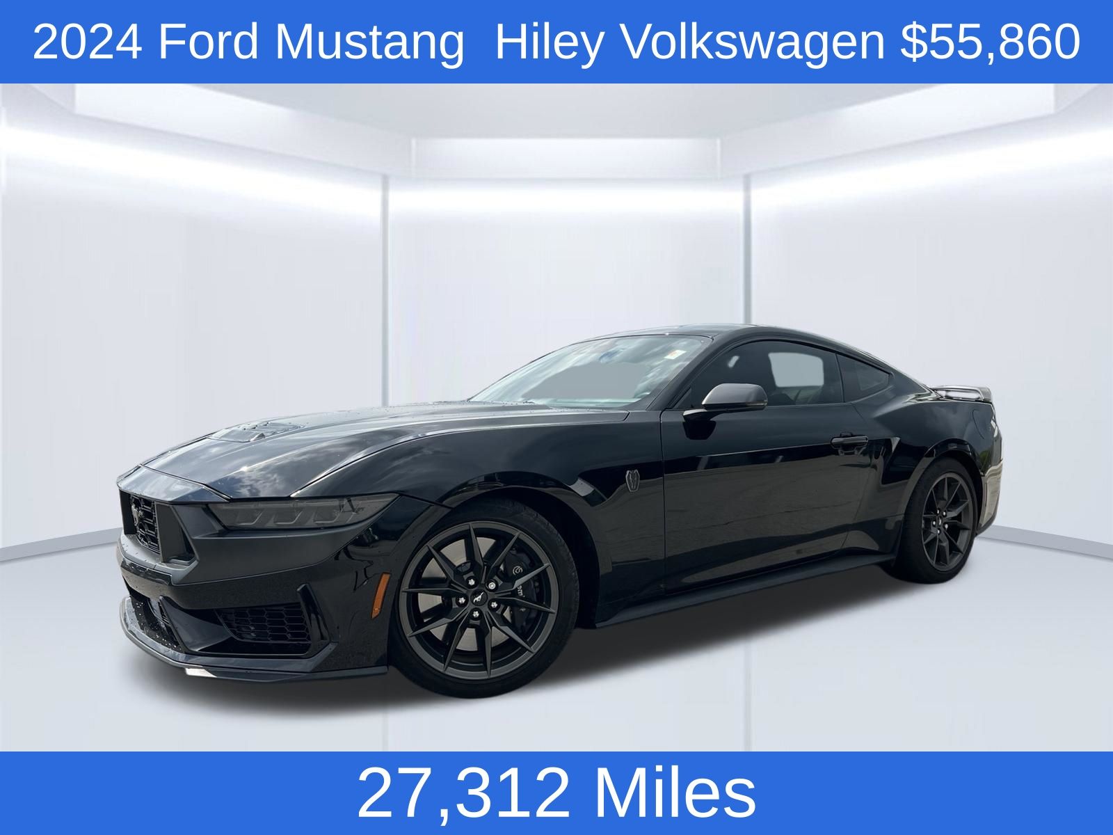 Shadow Black 2024 Ford Mustang Coupe Rear-Wheel Drive 6-Speed Manual