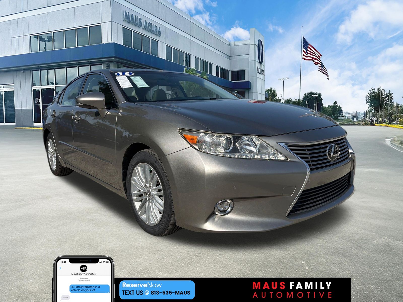 Atomic Silver 2015 Lexus ES Sedan Front-Wheel Drive 6-Speed Automatic