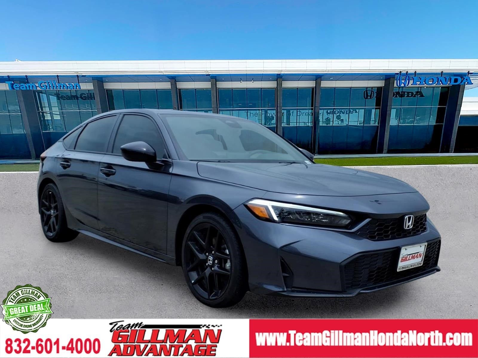 Meteorite Gray Metallic 2025 Honda Civic Hybrid Sport Hatchback FWD Hatchback Front-Wheel Drive Continuously Variable Transmission