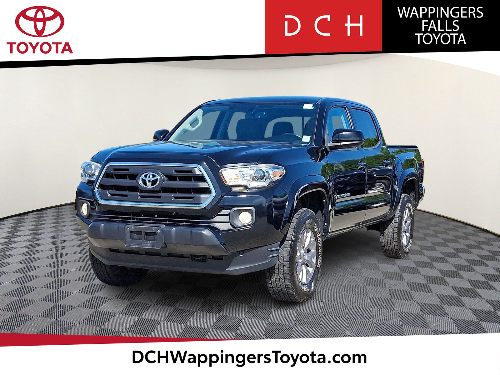 Black 2017 Toyota Tacoma SR5 V6 Double Cab 4WD Pickup Truck Four-Wheel Drive 6-Speed Automatic
