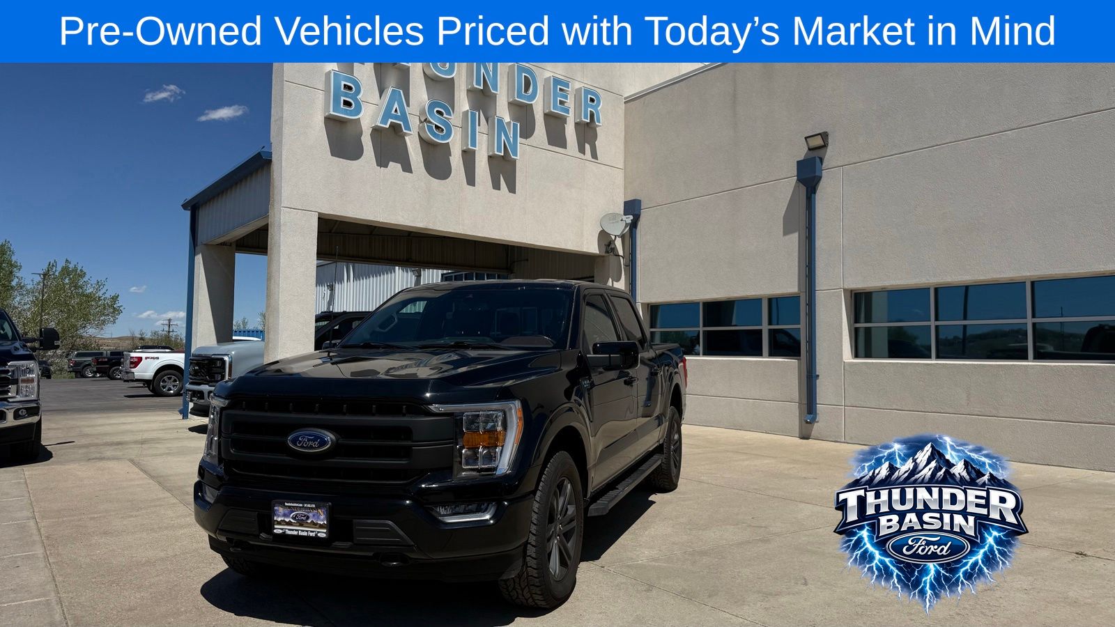 Black 2023 Ford F-150 Lariat SuperCrew 4WD Pickup Truck Four-Wheel Drive Automatic