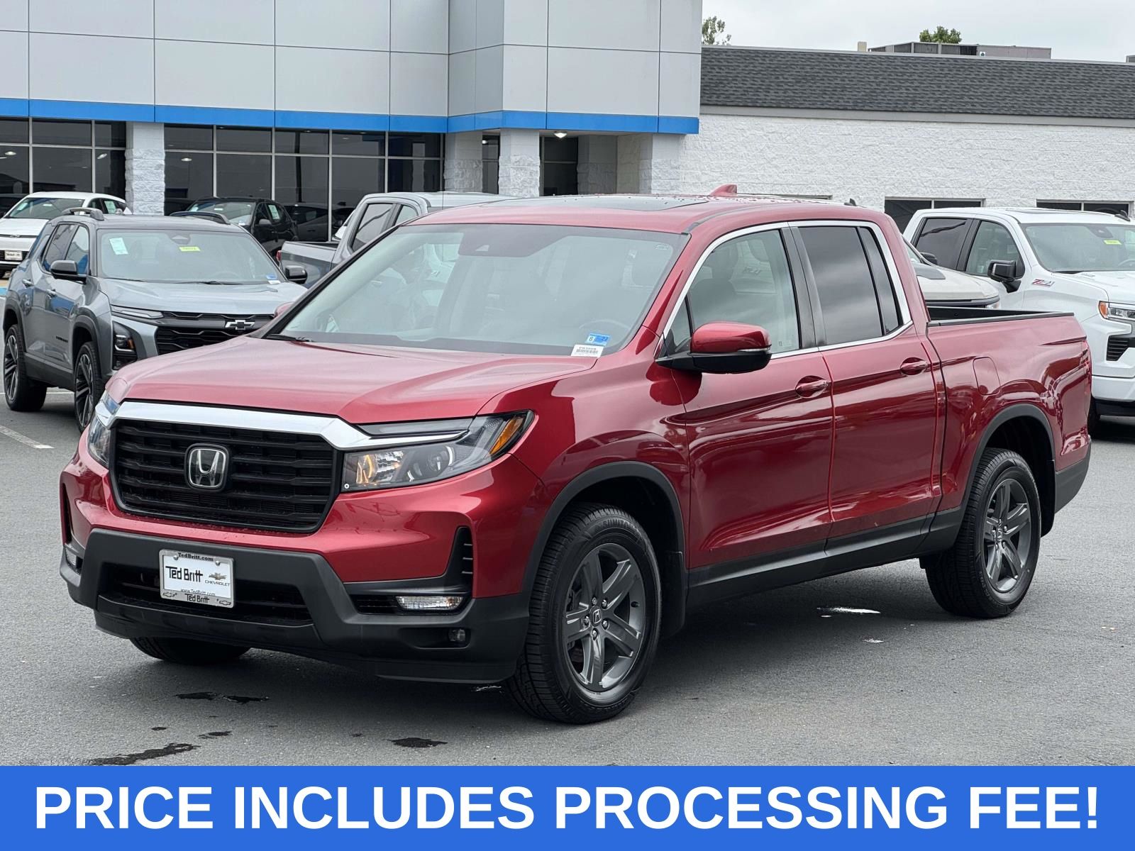 Radiant Red Metallic II 2023 Honda Ridgeline Pickup Truck All-Wheel Drive 9-Speed Automatic
