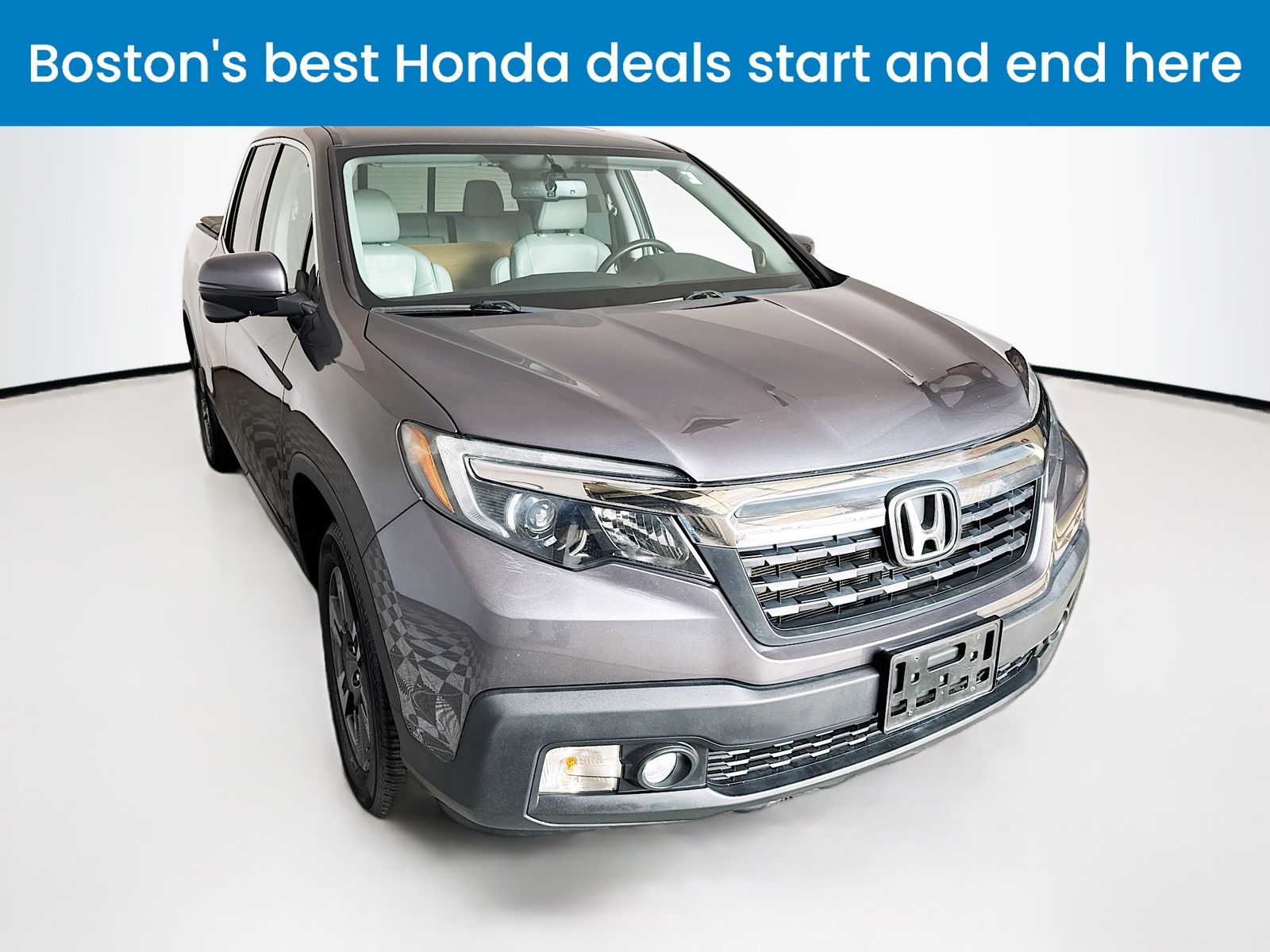 Gray (Modern Steel Metallic) 2018 Honda Ridgeline Pickup Truck All-Wheel Drive 6-Speed Automatic