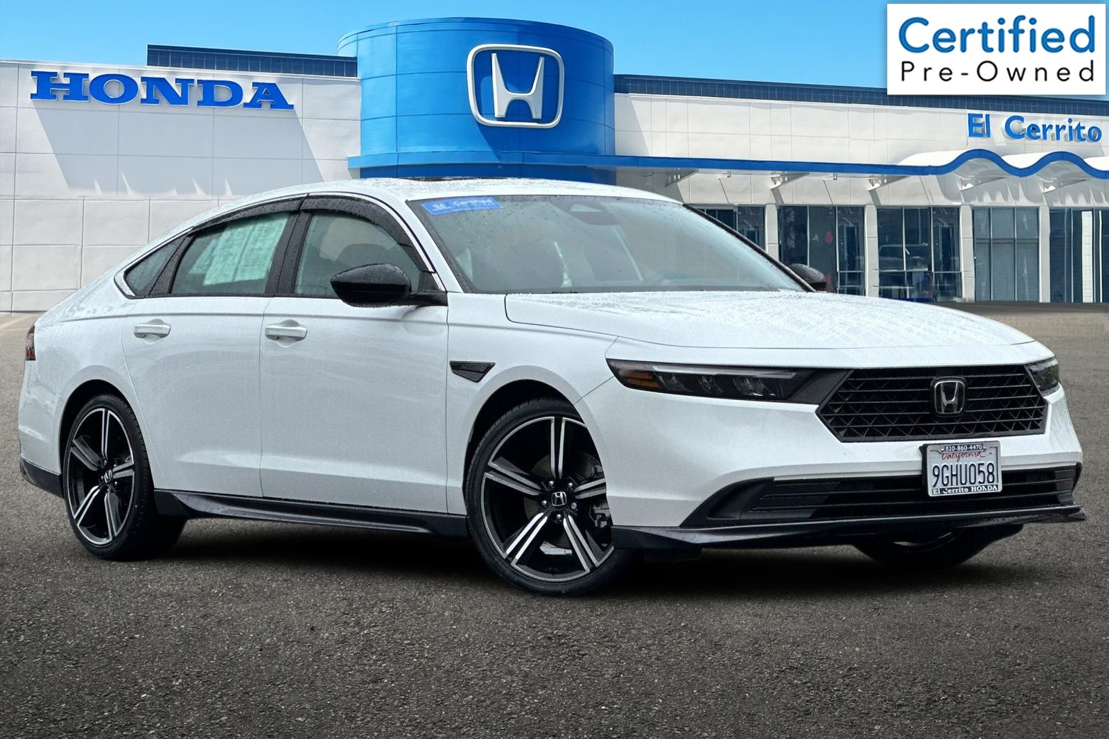 Platinum White Pearl 2023 Honda Accord Hybrid Sport FWD Sedan Front-Wheel Drive Continuously Variable Transmission