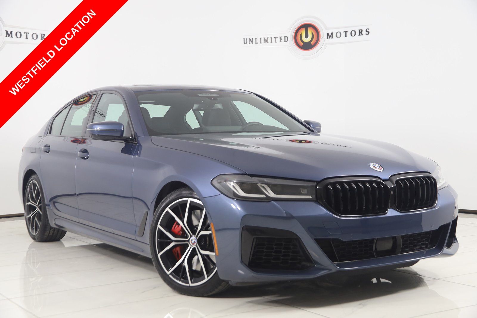 Arctic Race Blue Metallic 2023 BMW 5 Series Sedan All-Wheel Drive 8-Speed Automatic