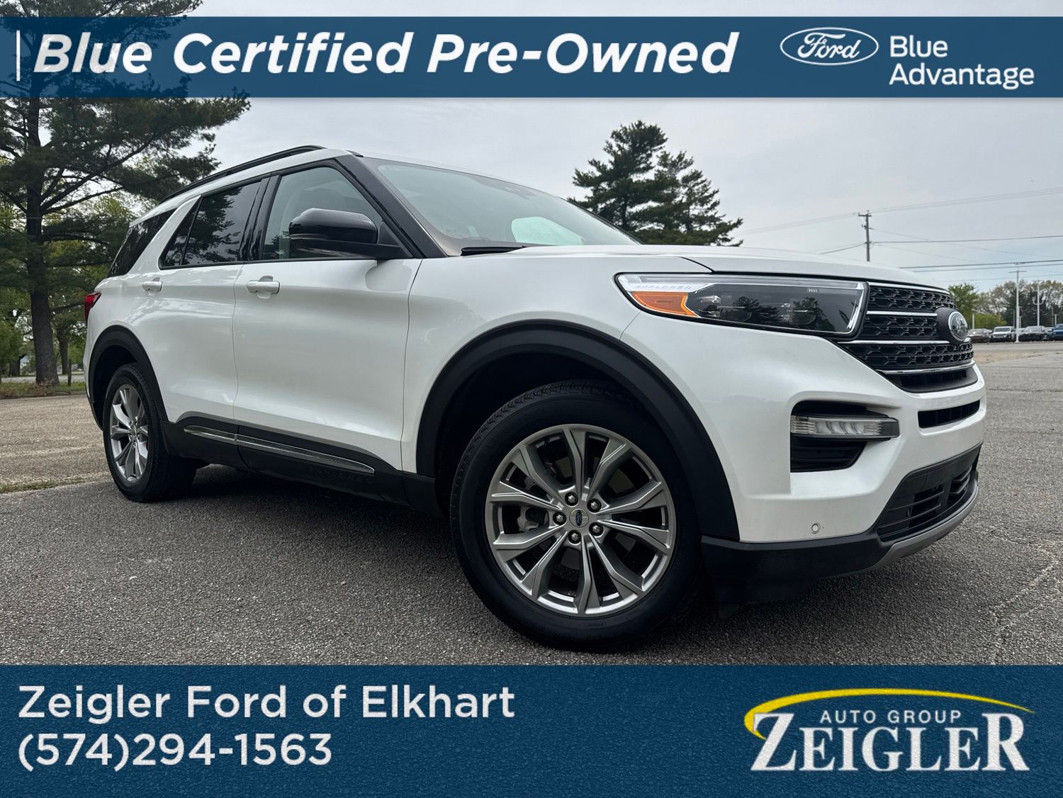 White Metallic 2023 Ford Explorer SUV / Crossover All-Wheel Drive Automatic