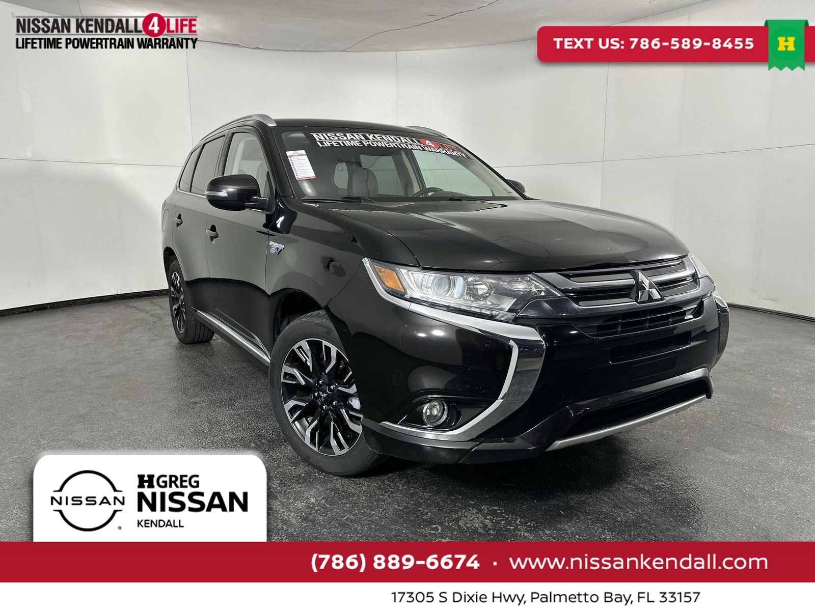 Black 2018 Mitsubishi Outlander Hybrid Plug-in SUV / Crossover All-Wheel Drive 1-Speed Automatic
