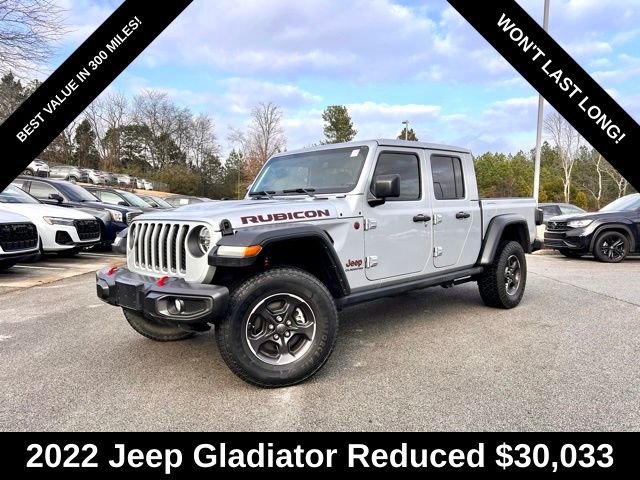 Silver Zynith Clearcoat 2022 Jeep Gladiator Rubicon Crew Cab 4WD Pickup Truck Four-Wheel Drive 8-Speed Automatic