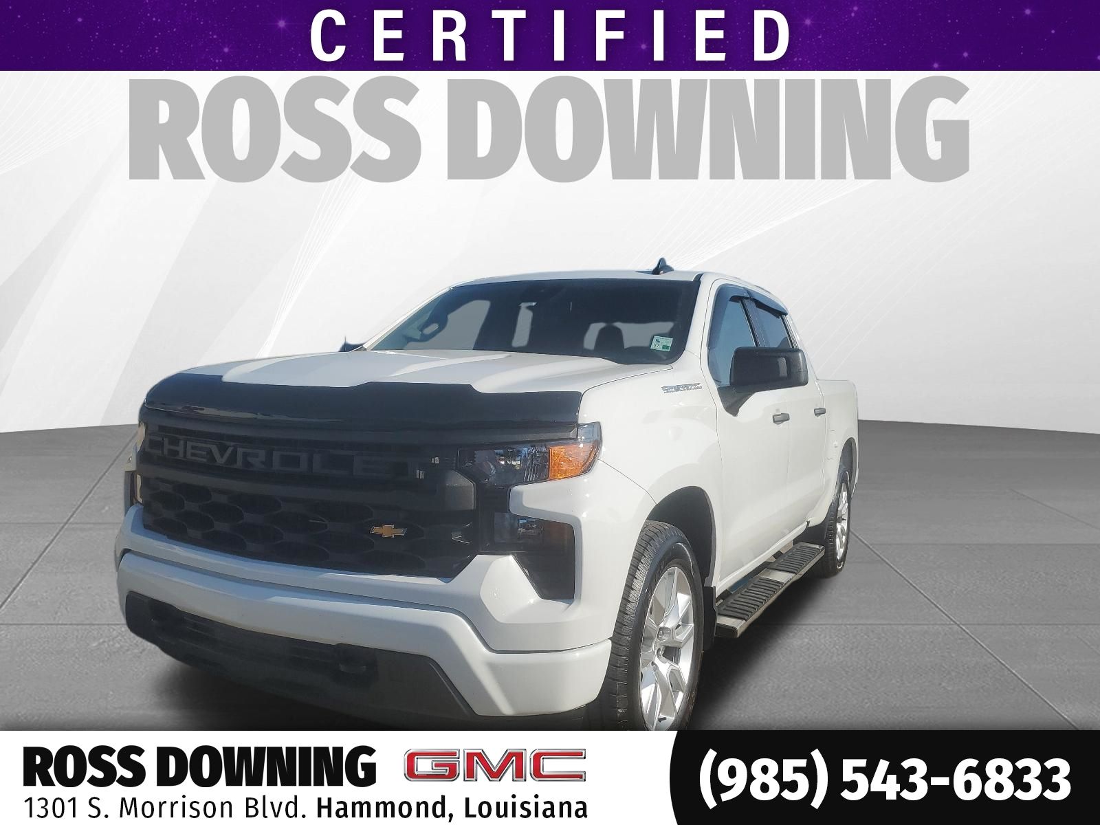 Summit White 2024 Chevrolet Silverado 1500 Custom Crew Cab RWD Pickup Truck 4X2 8-Speed Automatic