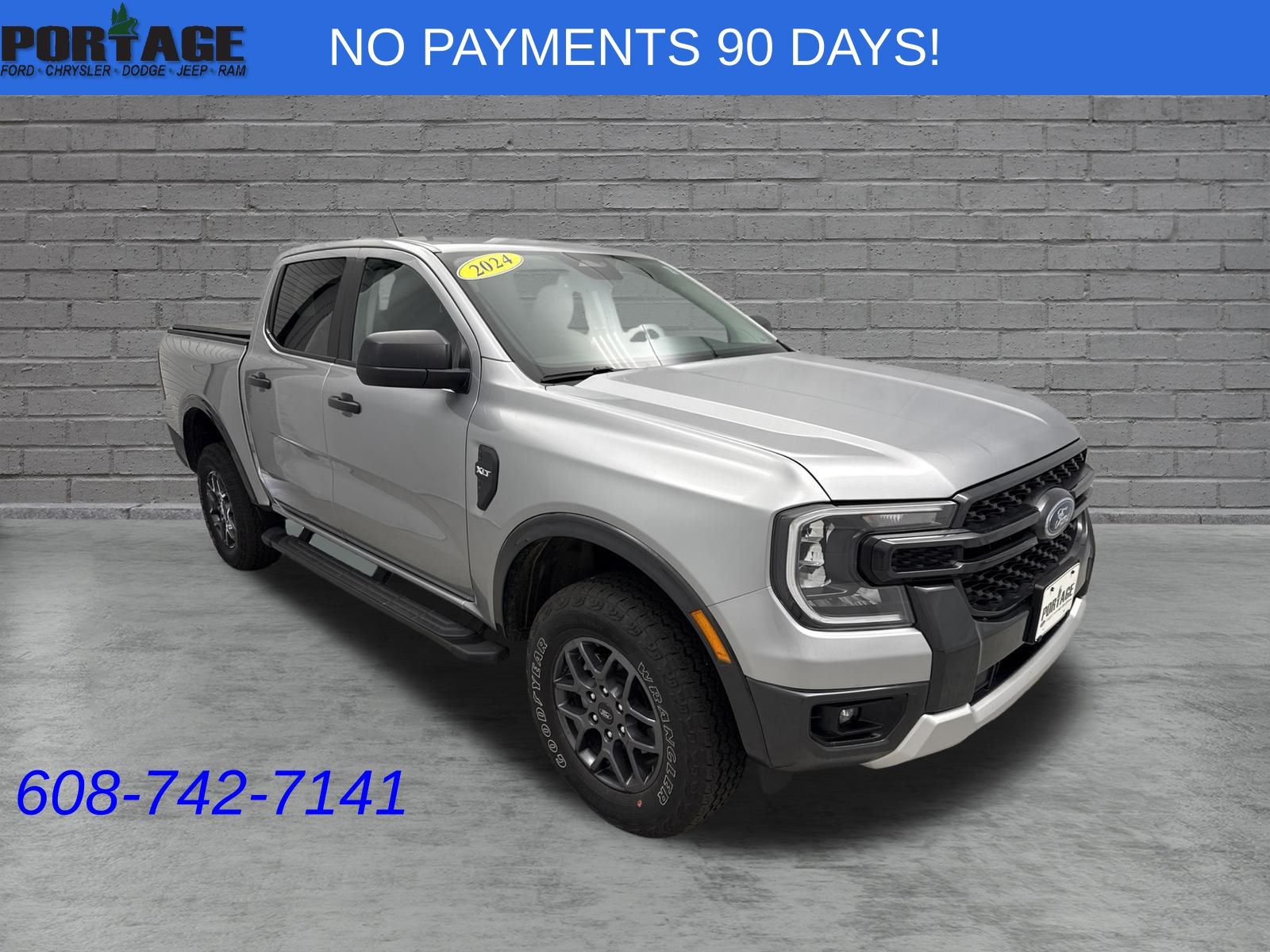 Silver Metallic 2024 Ford Ranger Pickup Truck Four-Wheel Drive Automatic