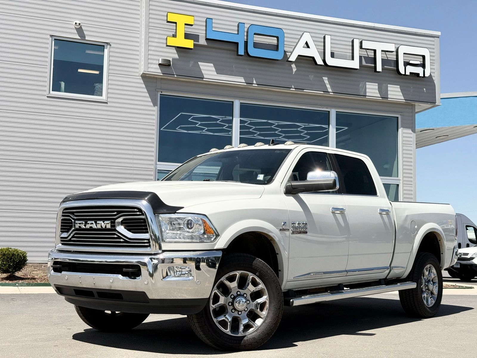 Pearl White 2018 RAM 2500 Laramie Longhorn Crew Cab 4WD Pickup Truck Four-Wheel Drive 6-Speed Automatic