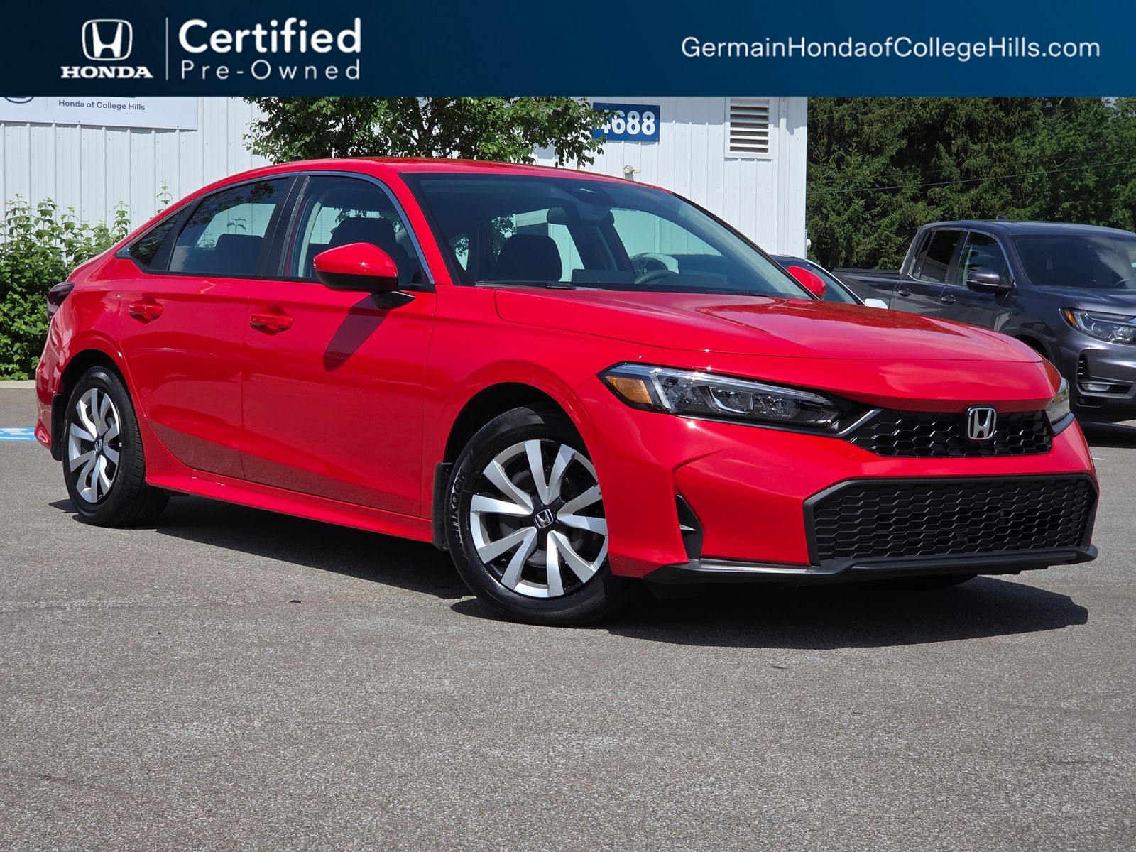 Rallye Red 2025 Honda Civic Sedan Front-Wheel Drive Continuously Variable Transmission