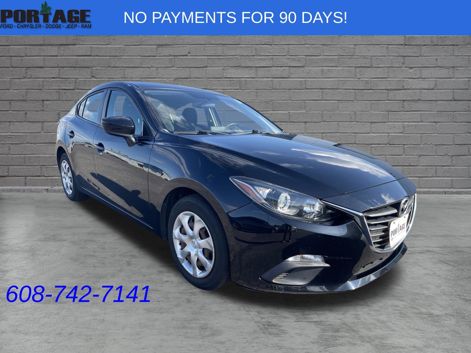 Jet Black Mica 2016 Mazda MAZDA3 Sedan Front-Wheel Drive 6-Speed Automatic