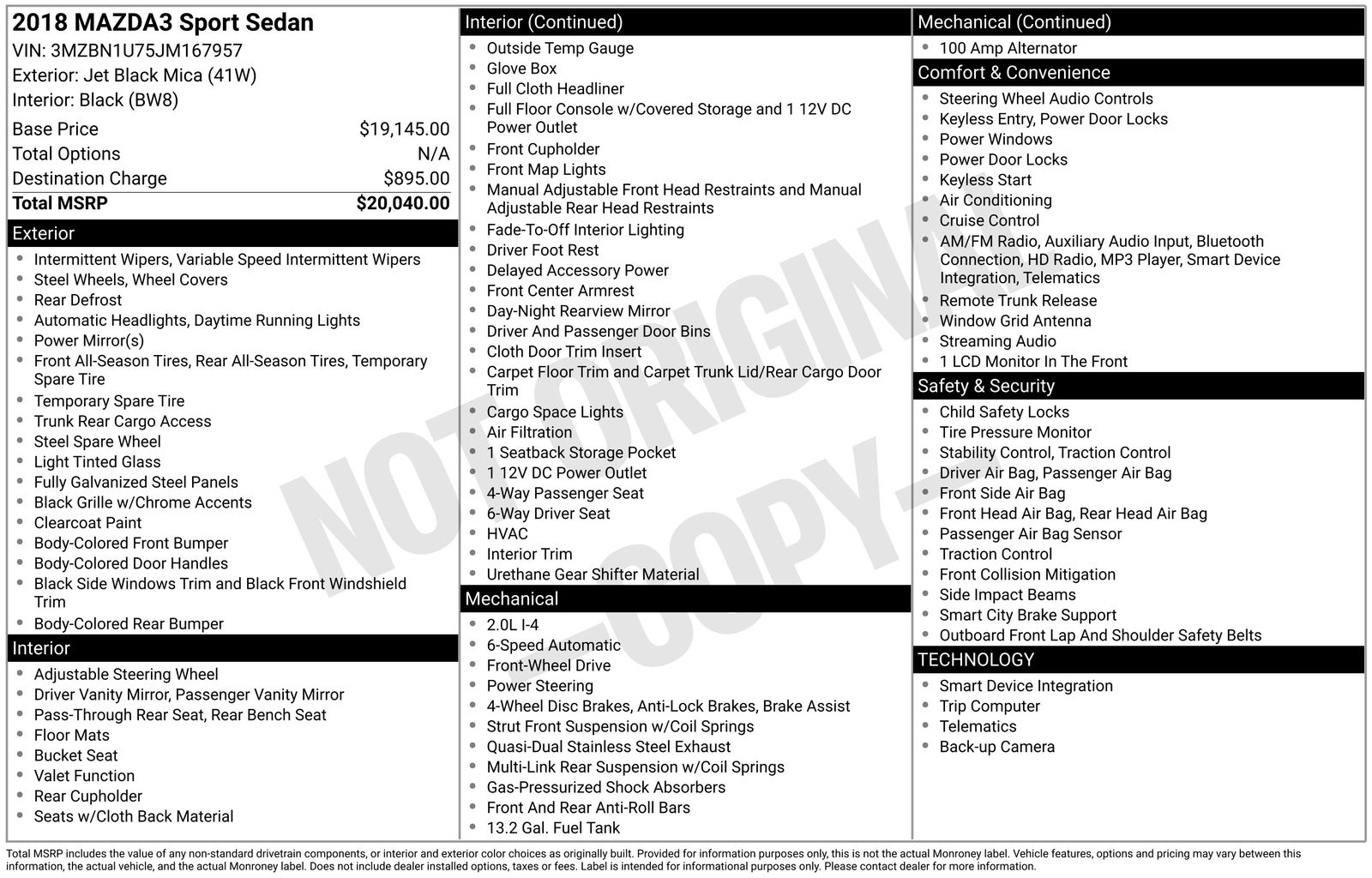 Used Car 2018 Mazda Mazda3  Sport For Sale Under $15,000 In Austin, Texas