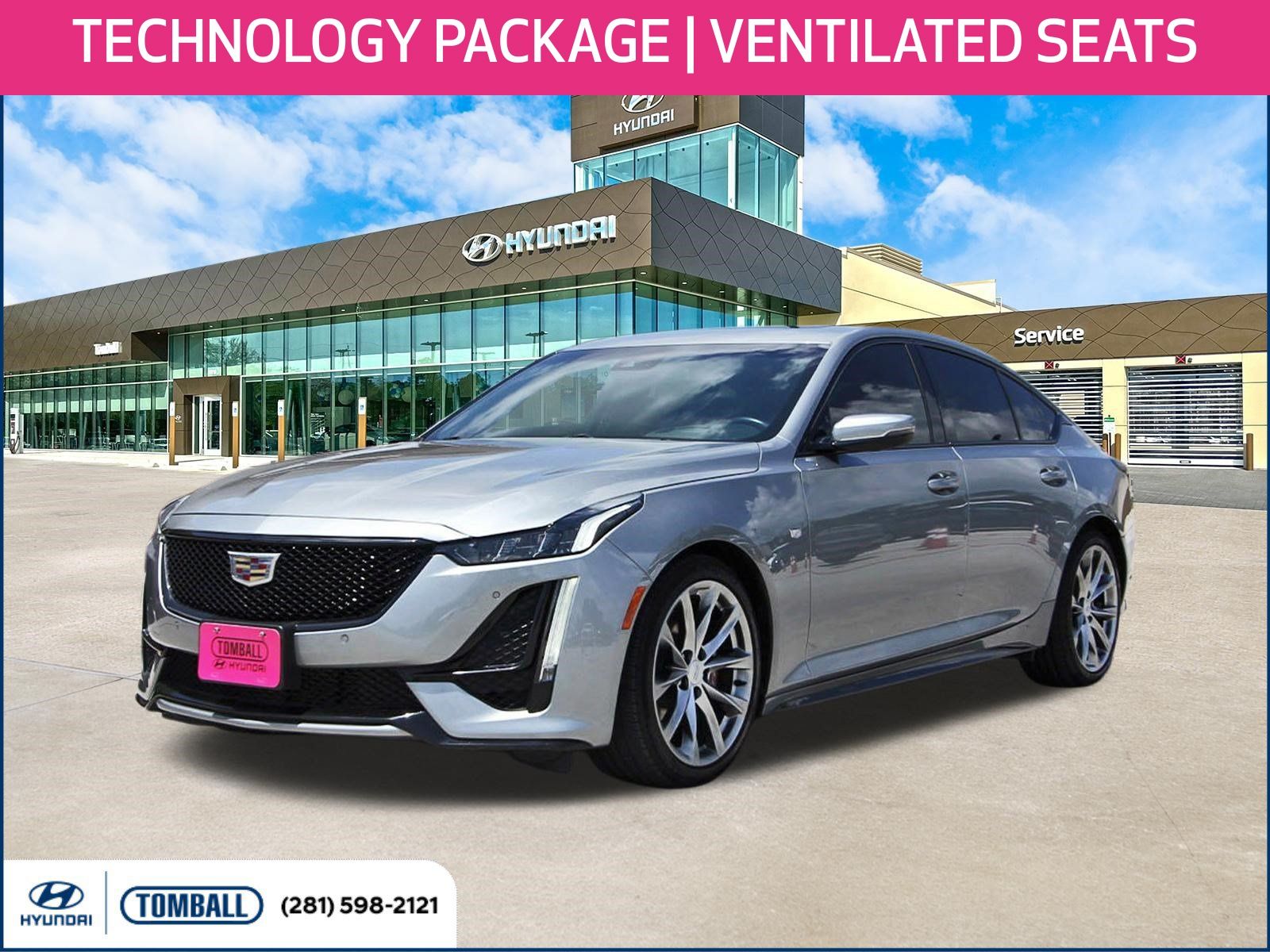 Argent Silver Metallic 2023 Cadillac CT5 Sedan Rear-Wheel Drive Automatic