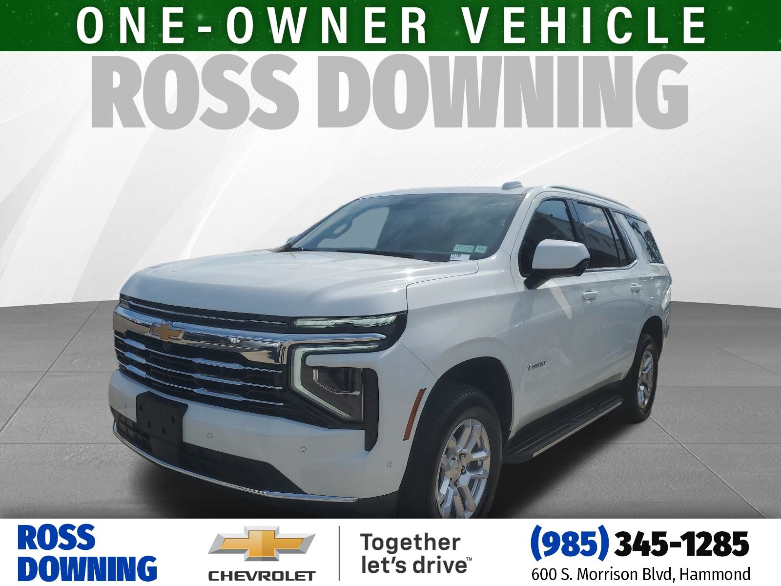 2025 Chevrolet Tahoe LT White at Ross Downing Chevrolet