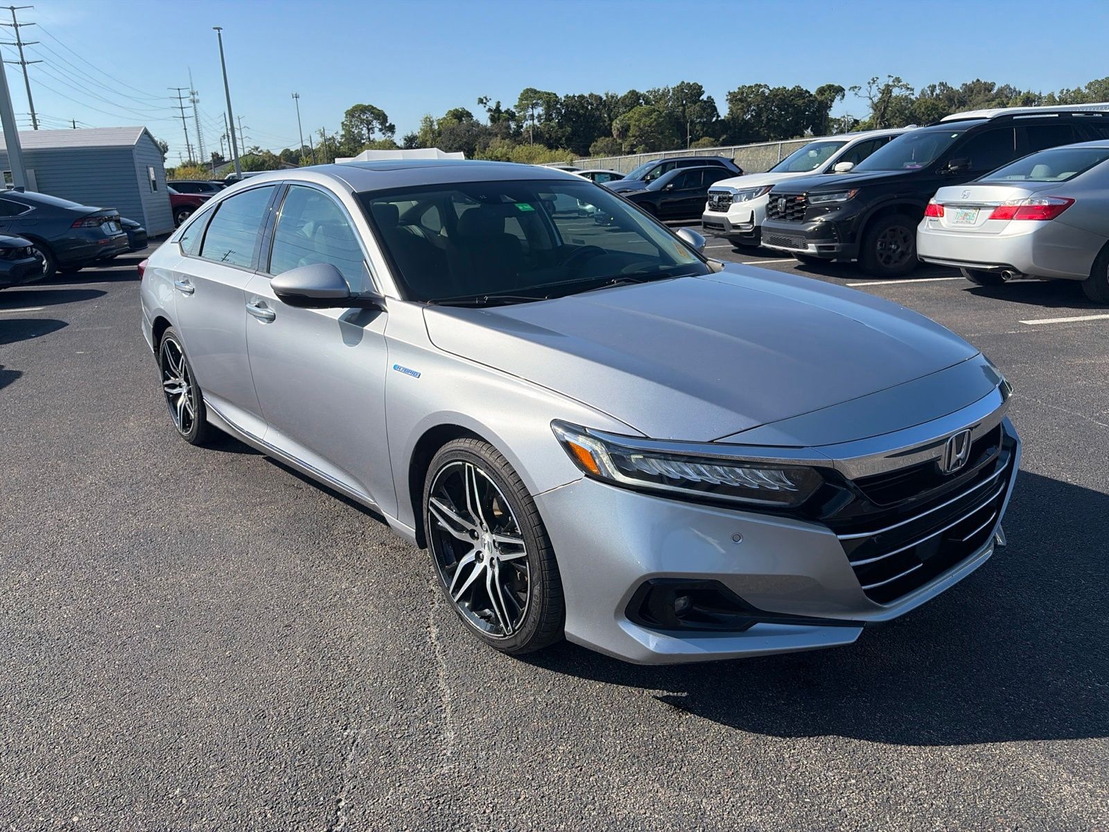Lunar Silver Metallic 2022 Honda Accord Hybrid Sedan Front-Wheel Drive Continuously Variable Transmission